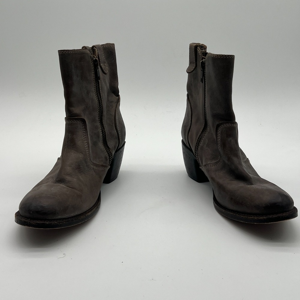 Freebird by Steven South Brown Leather Distressed Western Ankle Boots Womens 9